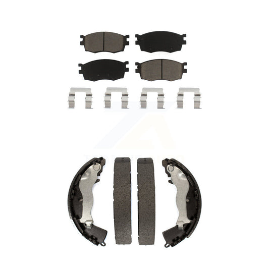 Ceramic Brake Pads And Drum Shoes Front Rear Kit For Hyundai Accent Kia Rio Rio5