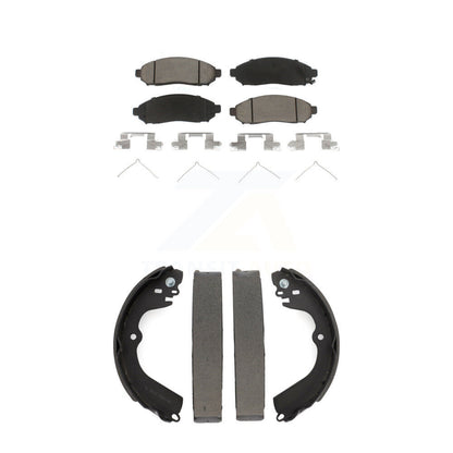 Ceramic Brake Pads And Drum Shoes Front Rear Kit For Nissan NV200 Chevrolet City