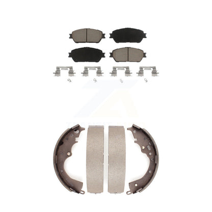 Ceramic Brake Pads And Drum Shoes Front Rear Kit For 2004-2010 Toyota Sienna