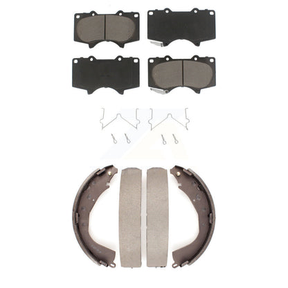 Ceramic Brake Pads And Drum Shoes Front Rear Kit For Toyota Tundra