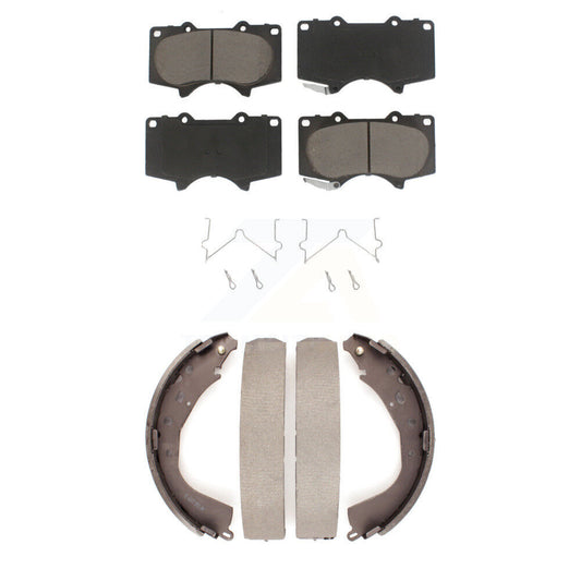 Ceramic Brake Pads And Drum Shoes Front Rear Kit For Toyota Tundra