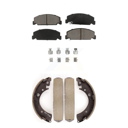 Ceramic Brake Pads And Drum Shoes Front Rear Kit For Honda Civic Accord