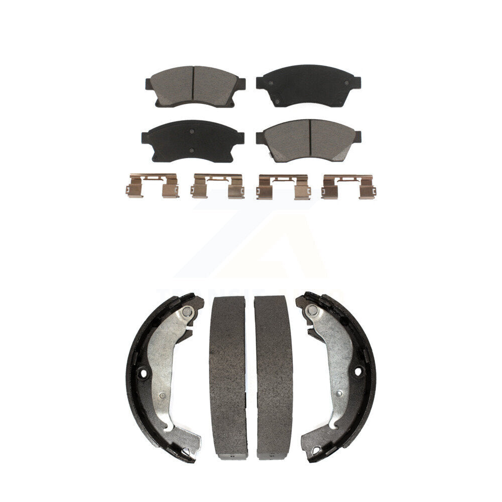 Ceramic Brake Pads And Drum Shoes Front Rear Kit For Chevrolet Cruze Limited