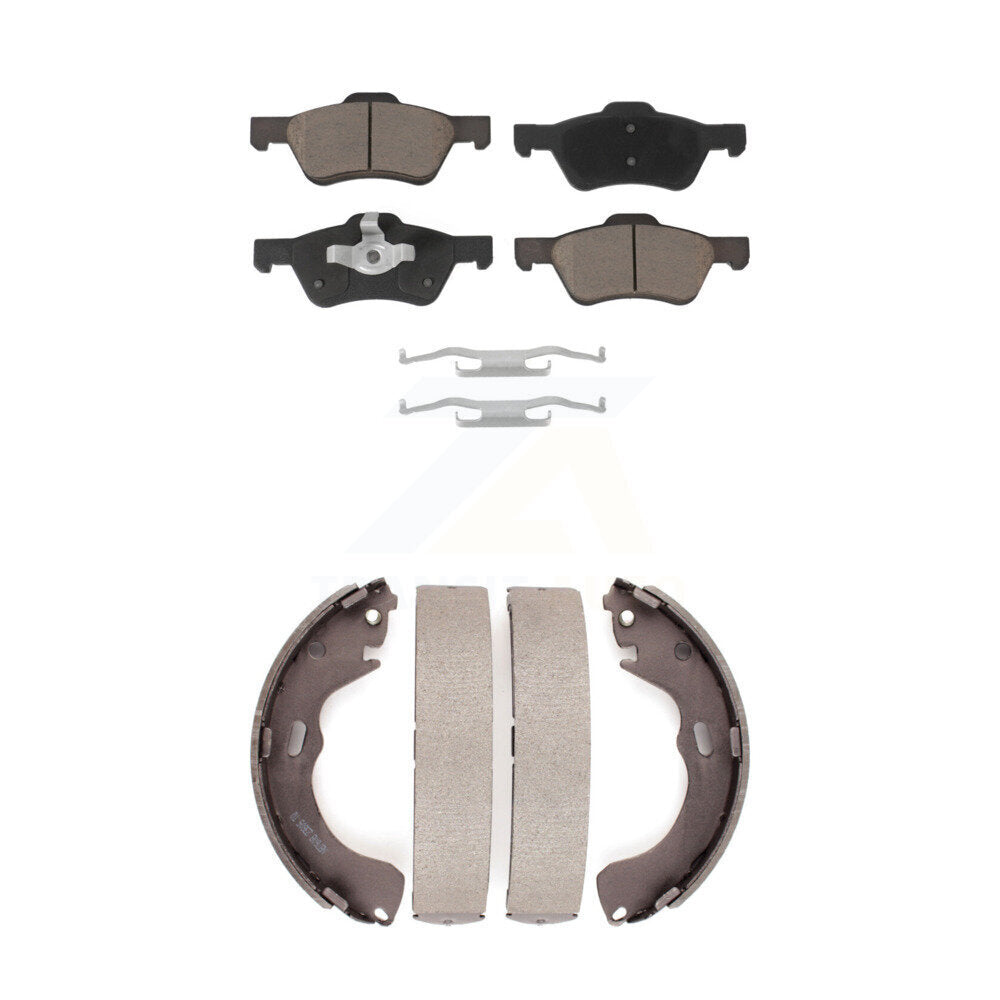 Ceramic Brake Pads And Drum Shoes Front Rear Kit For Ford Escape Mazda Tribute