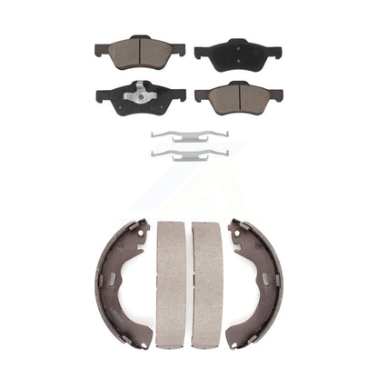 Ceramic Brake Pads And Drum Shoes Front Rear Kit For Ford Escape Mazda Tribute