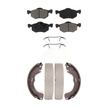 Ceramic Brake Pads And Drum Shoes Front Rear Kit For Ford Escape Mazda Tribute