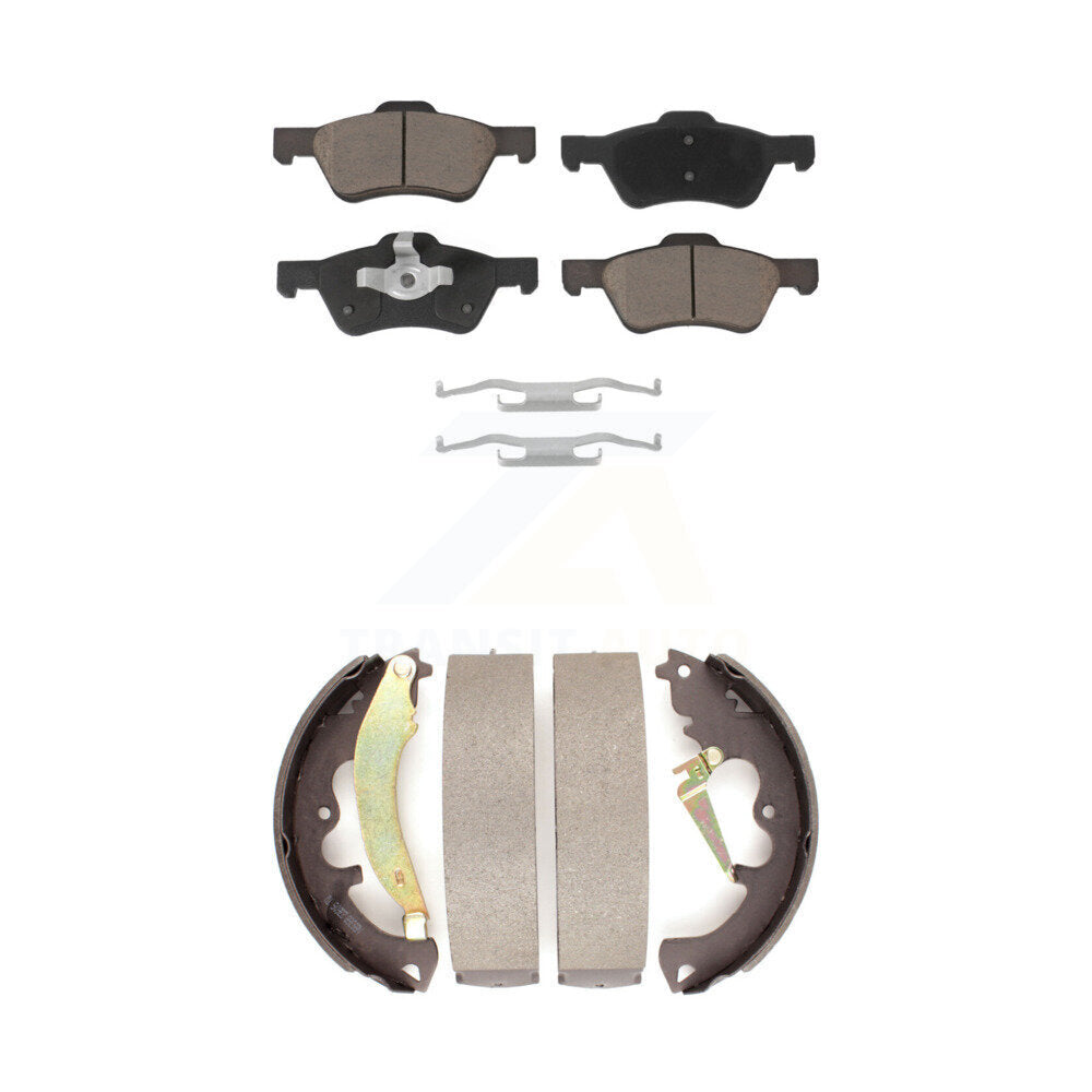 Ceramic Brake Pads And Drum Shoes Front Rear Kit For Ford Escape Mazda Tribute