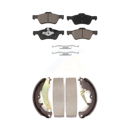 Ceramic Brake Pads And Drum Shoes Front Rear Kit For Ford Escape Mazda Tribute