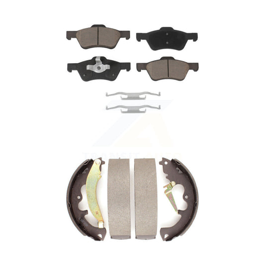 Ceramic Brake Pads And Drum Shoes Front Rear Kit For Ford Escape Mazda Tribute