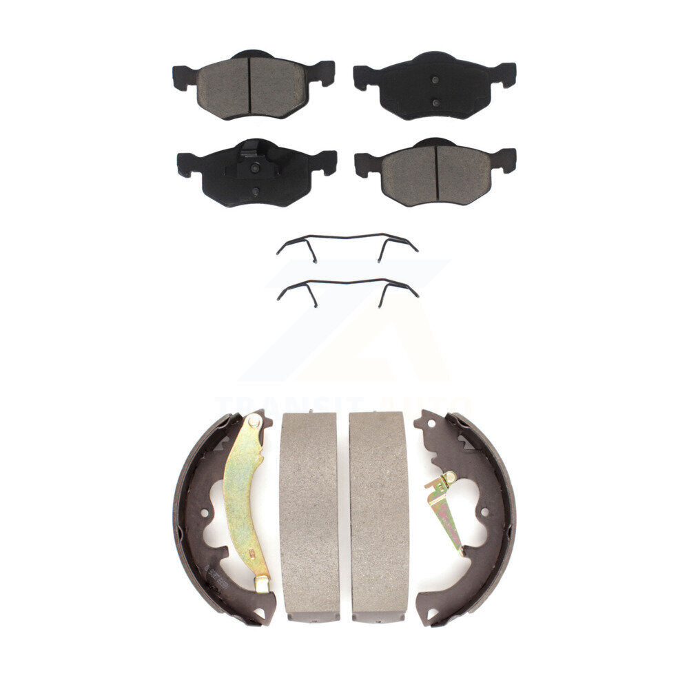 Ceramic Brake Pads Drum Shoe Front Rear Kit For 2007 Ford Escape Mercury Mariner