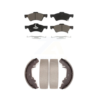 Ceramic Brake Pads & Drum Shoe Front Rear Kit For Dodge Caravan Grand Chrysler