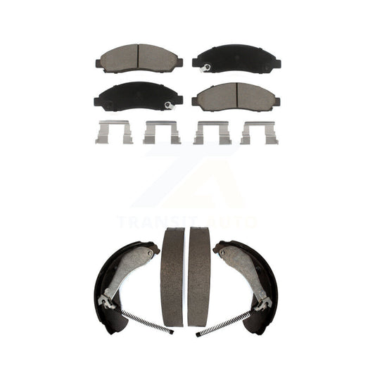 Ceramic Brake Pads & Drum Shoes Front Rear Kit For Chevrolet Colorado GMC Canyon