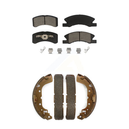 Ceramic Brake Pads And Drum Shoes Front Rear Kit For 2014-2015 Mitsubishi Mirage