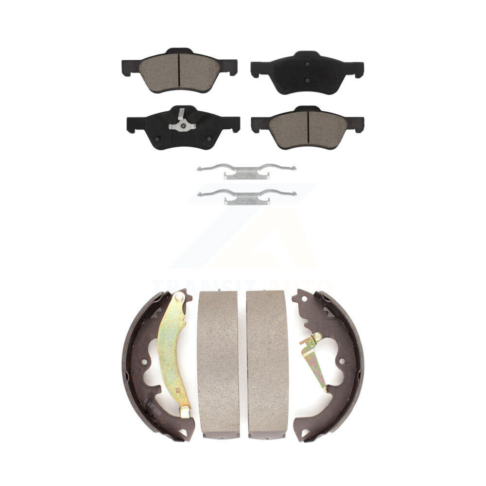 Ceramic Brake Pads And Drum Shoes Front Rear Kit For Ford Escape Mercury Mariner