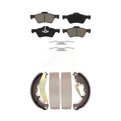 Ceramic Brake Pads And Drum Shoes Front Rear Kit For Ford Escape Mercury Mariner