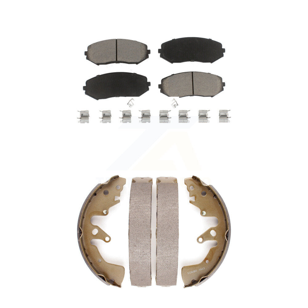 Ceramic Brake Pads & Drum Shoes Front Rear Kit For 2006-2008 Suzuki Grand Vitara