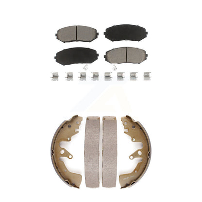 Ceramic Brake Pads & Drum Shoes Front Rear Kit For 2006-2008 Suzuki Grand Vitara