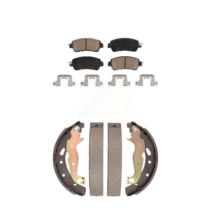 Ceramic Brake Pads And Drum Shoes Front Rear Kit For Toyota Yaris iA Scion