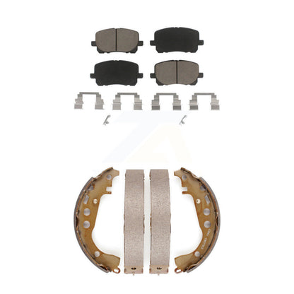 Ceramic Brake Pads And Drum Shoes Front Rear Kit For Toyota Corolla