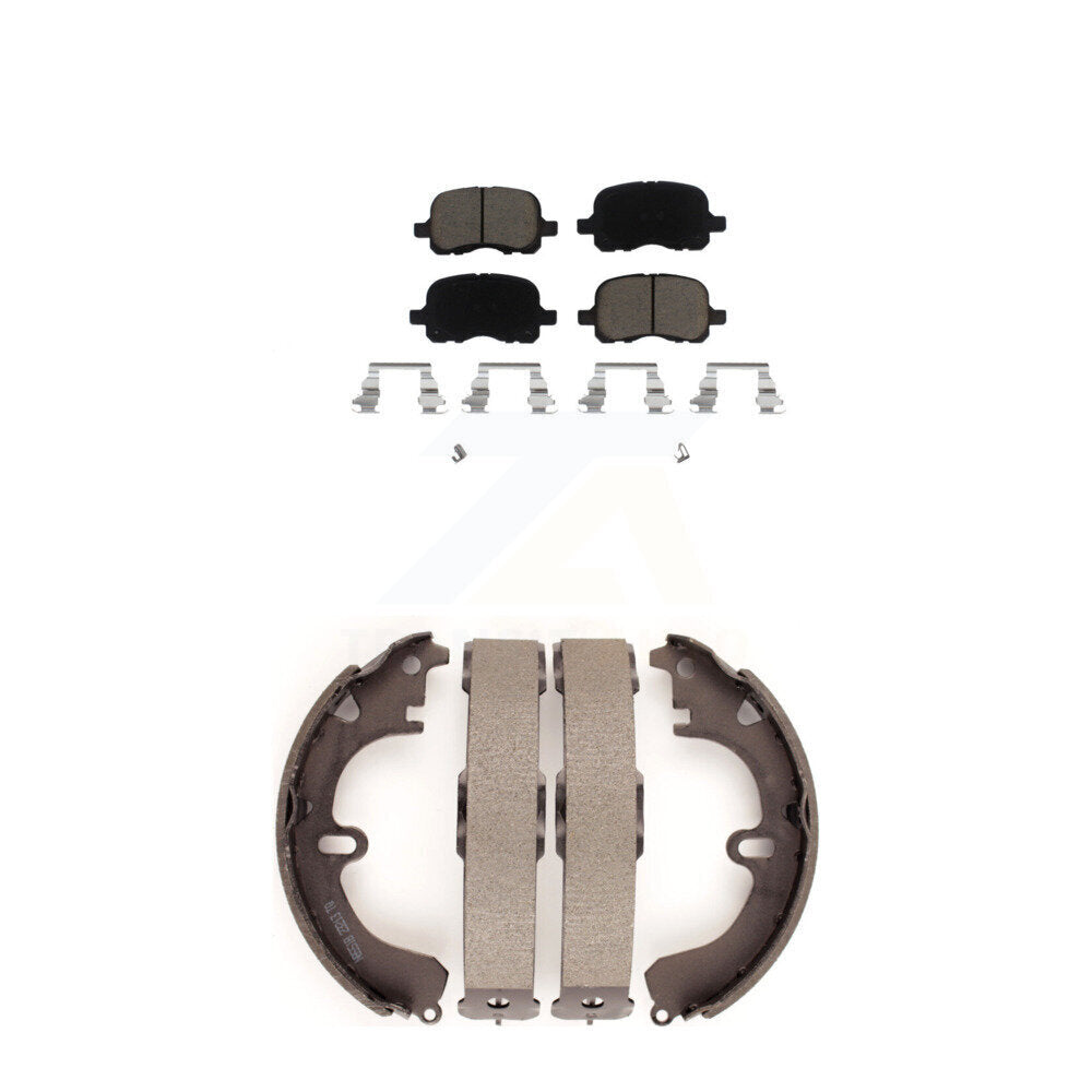 Ceramic Brake Pads And Drum Shoes Front Rear Kit For Toyota Corolla