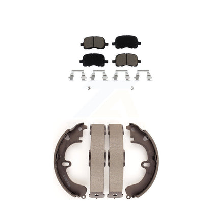 Ceramic Brake Pads And Drum Shoes Front Rear Kit For Toyota Corolla