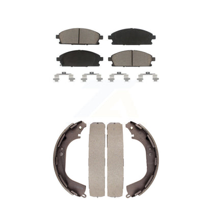 Ceramic Brake Pads & Drum Shoe Front Rear Kit For Nissan Pathfinder INFINITI QX4