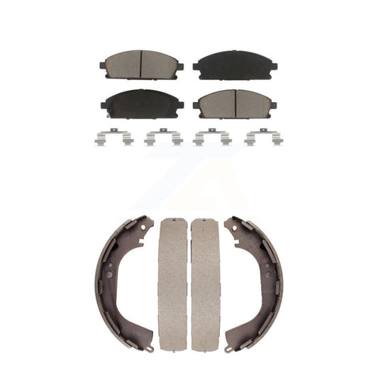 Ceramic Brake Pads & Drum Shoe Front Rear Kit For Nissan Pathfinder INFINITI QX4