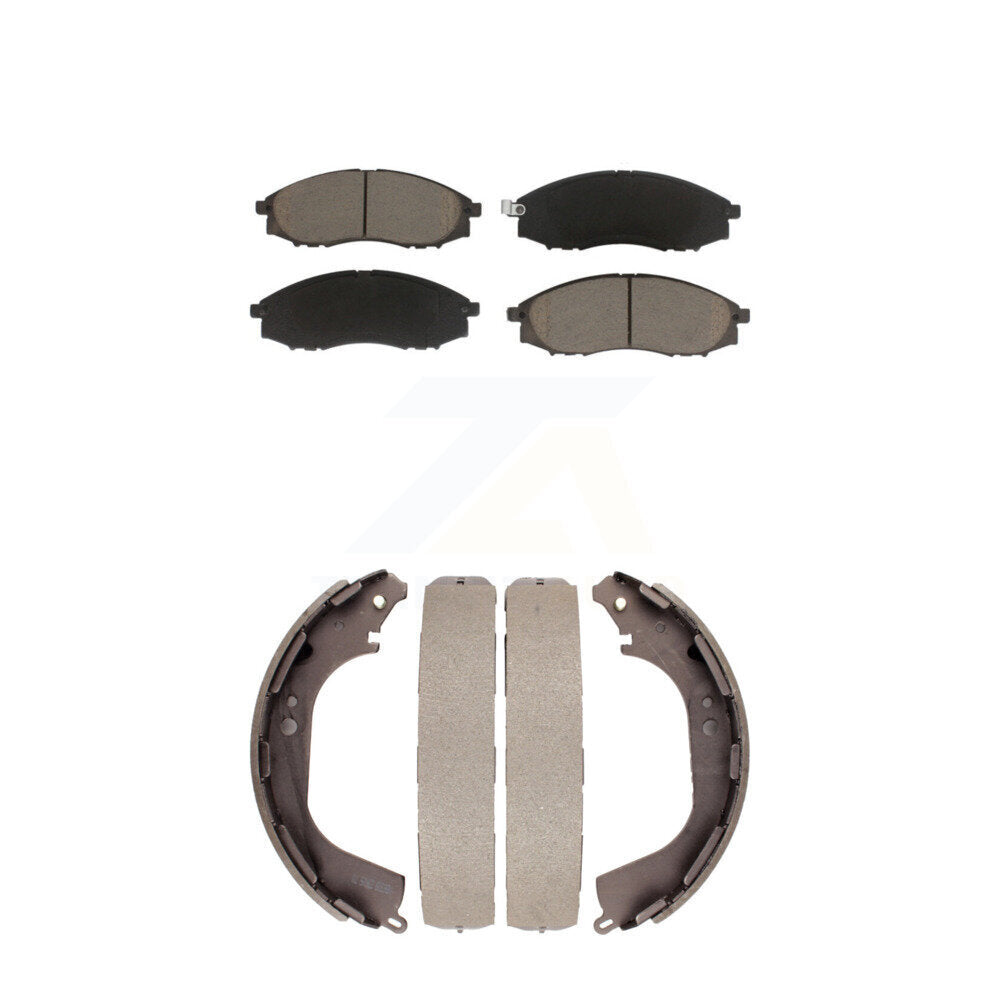 Ceramic Brake Pads And Drum Shoes Front Rear Kit For Nissan Xterra Frontier