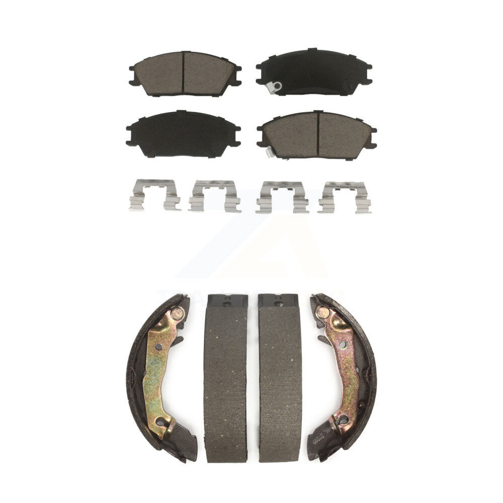 Ceramic Brake Pads And Drum Shoes Front Rear Kit For Hyundai Accent Excel Scoupe