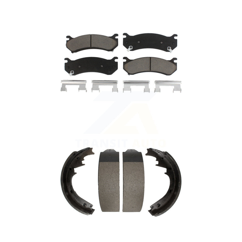 Ceramic Brake Pads Drum Shoe Front Rear Kit For GMC Yukon With 11" Diameter