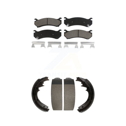 Ceramic Brake Pads Drum Shoe Front Rear Kit For GMC Yukon With 11" Diameter
