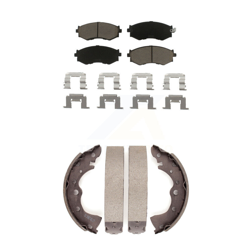 Ceramic Brake Pads And Drum Shoe Front Rear Kit For 2002-2006 Nissan Sentra 1.8L