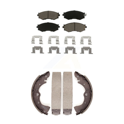 Ceramic Brake Pads And Drum Shoe Front Rear Kit For 2002-2006 Nissan Sentra 1.8L