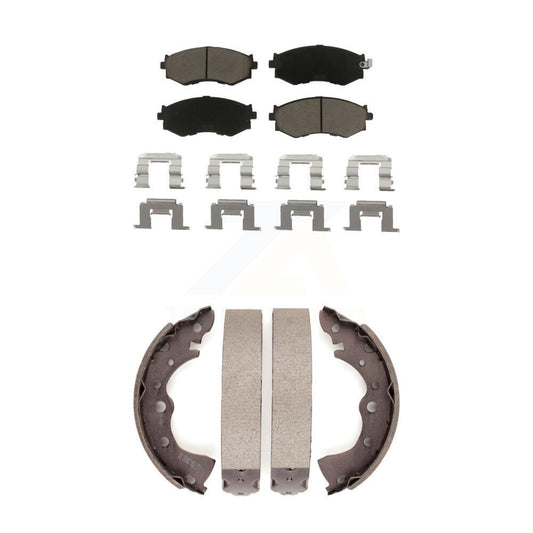 Ceramic Brake Pads And Drum Shoe Front Rear Kit For 2002-2006 Nissan Sentra 1.8L