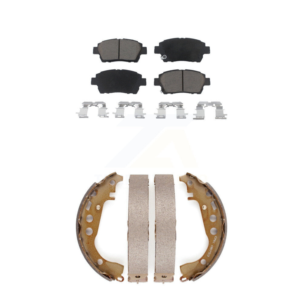 Ceramic Brake Pads Drum Shoes Front Rear Kit For Toyota Prius Celica Scion xB xA