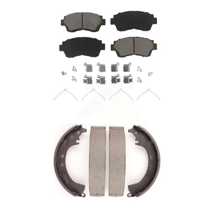 Ceramic Brake Pads And Drum Shoes Front Rear Kit For Toyota Camry
