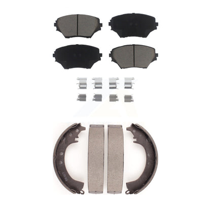 Ceramic Brake Pads And Drum Shoes Front Rear Kit For 2001-2002 Toyota RAV4