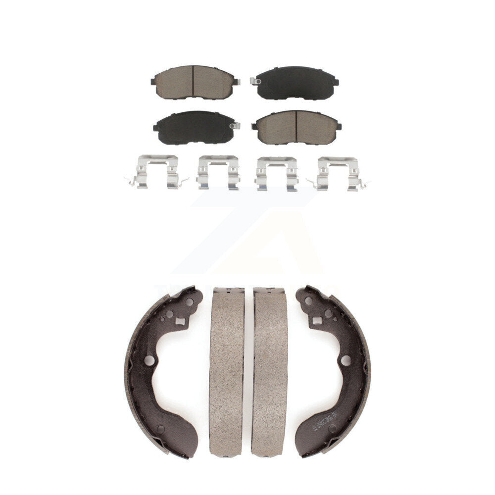 Ceramic Brake Pads And Drum Shoes Front Rear Kit For Suzuki SX4 Crossover