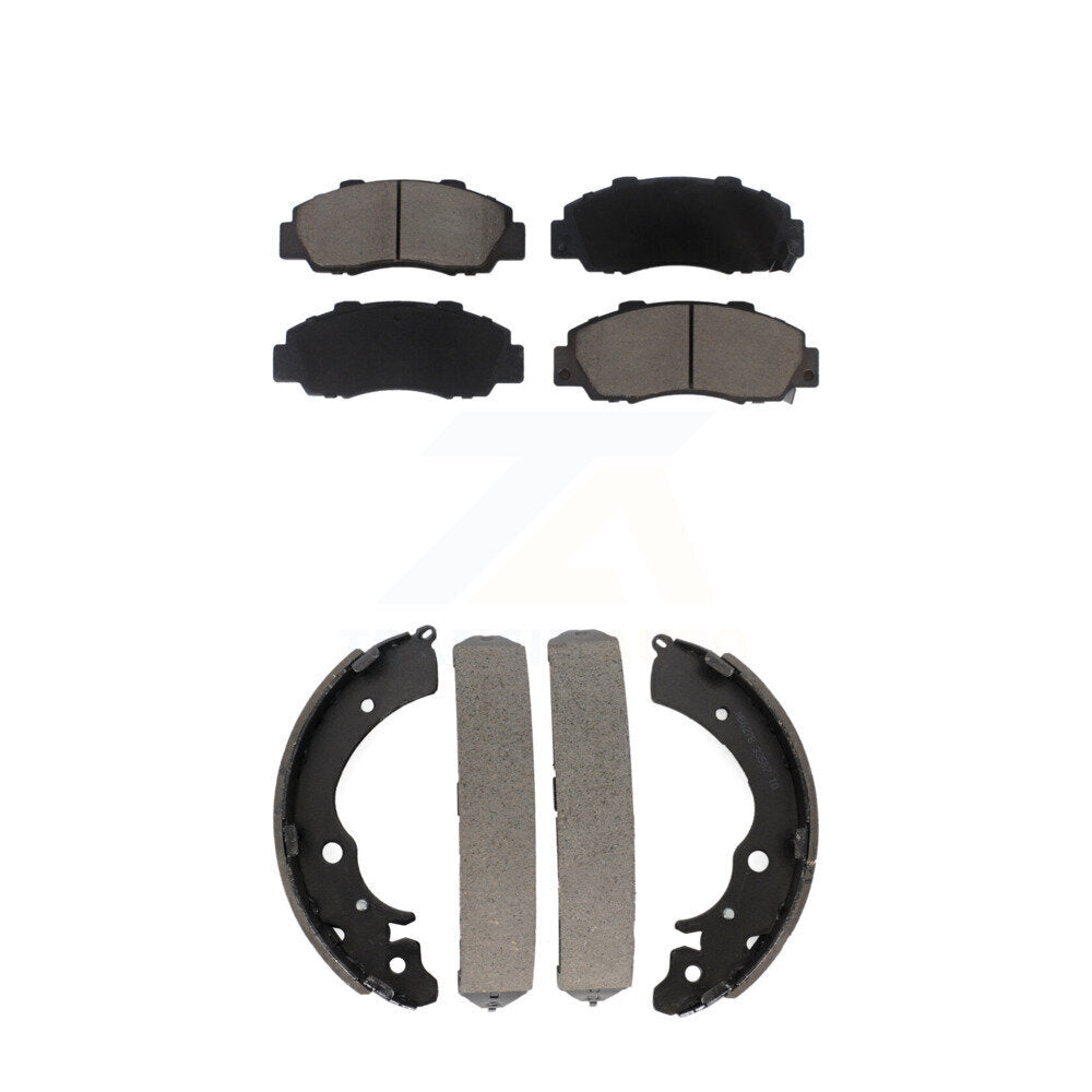 Ceramic Brake Pads And Drum Shoes Front Rear Kit For Honda Accord CR-V