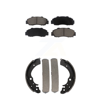 Ceramic Brake Pads And Drum Shoes Front Rear Kit For Honda Accord CR-V