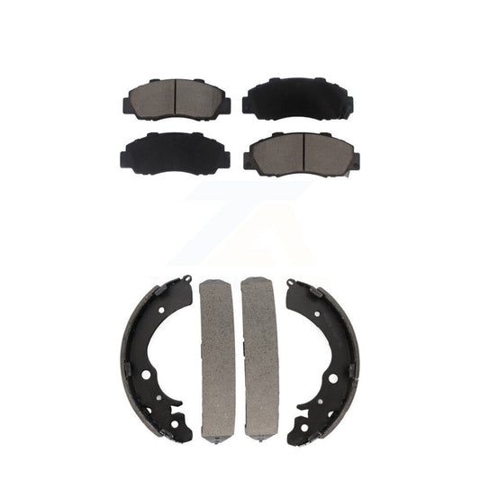 Ceramic Brake Pads And Drum Shoes Front Rear Kit For Honda Accord CR-V