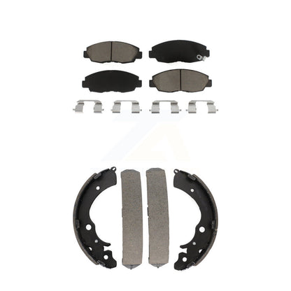 Ceramic Brake Pads And Drum Shoe Front Rear Kit For Honda Accord Sedan with 2.3L