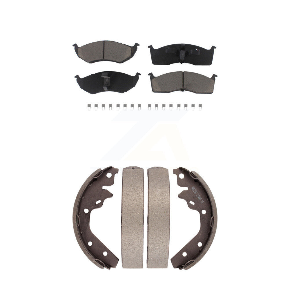 Ceramic Brake Pads Drum Shoes Front Rear Kit For Neon Dodge Chrysler Plymouth SX