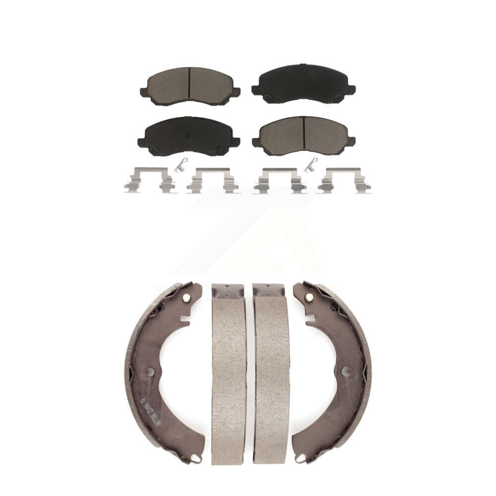 Ceramic Brake Pads And Drum Shoes Front Rear Kit For Mitsubishi Lancer