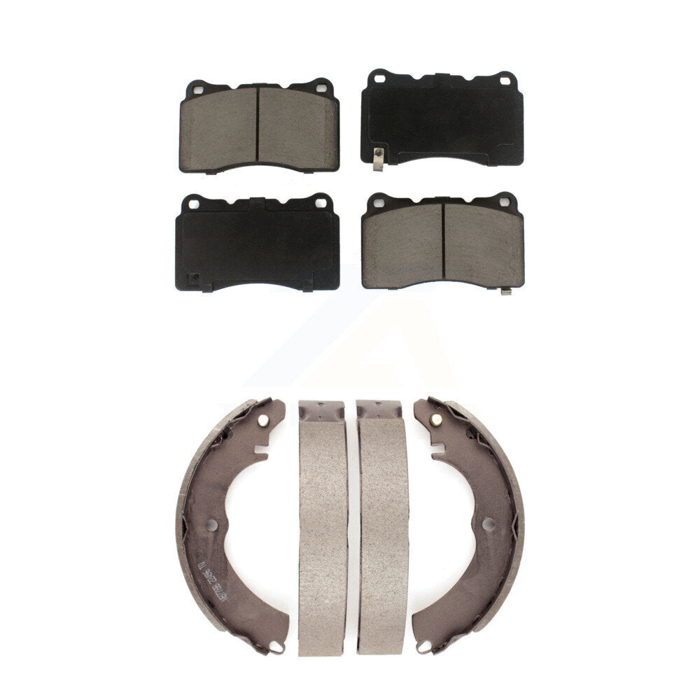Ceramic Brake Pads And Drum Shoes Front Rear Kit For Mitsubishi Lancer