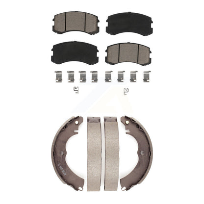Ceramic Brake Pads And Drum Shoes Front Rear Kit For Mitsubishi Lancer
