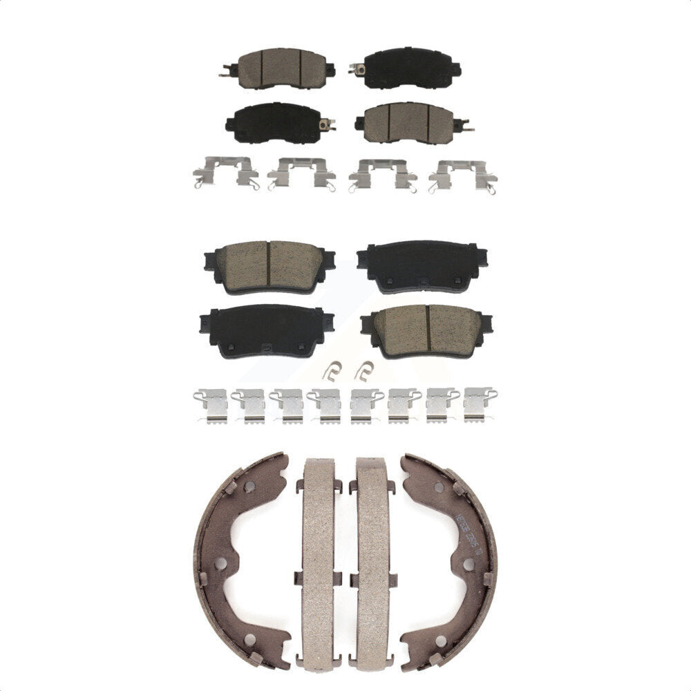 Ceramic Brake Pads And Parking Shoes Front Rear Kit For Nissan Altima