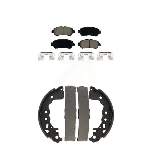Ceramic Brake Pads And Drum Shoes Front Rear Kit For Nissan Kicks Versa