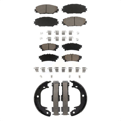 Ceramic Brake Pads And Parking Shoes Front Rear Kit For 2016-2020 Toyota Mirai