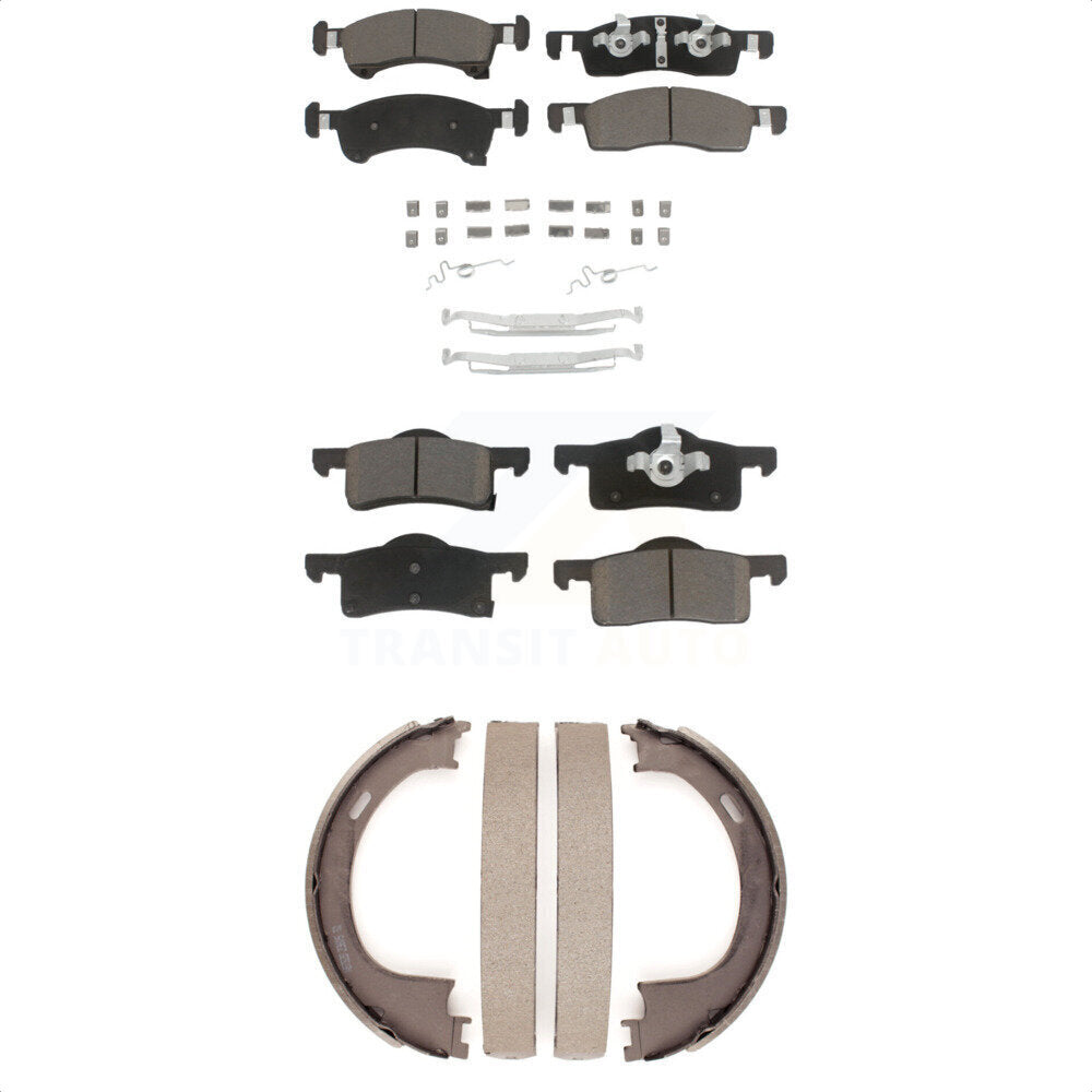 Ceramic Brake Pads Parking Shoe Front Rear Kit For Ford Expedition From 03 19 02